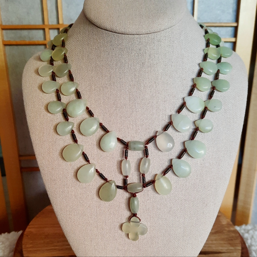 Jade Double Strand Statement Necklace Banana Republic